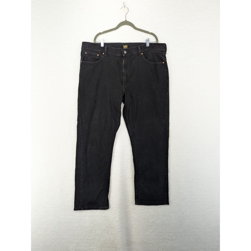 Lee Premium Select Mens Regular Fit Straight Leg Black Jeans Size 43x30